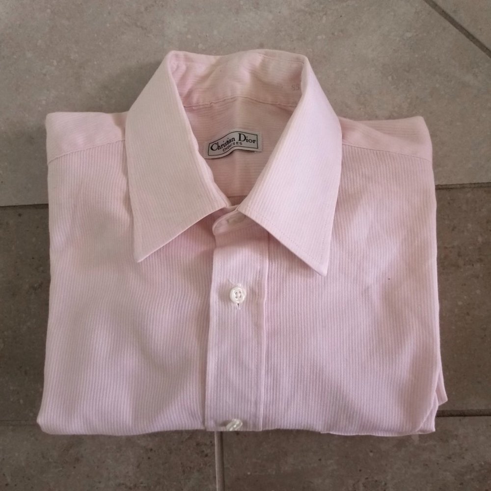 VTG Christian Dior Light Pink Dress Shirt